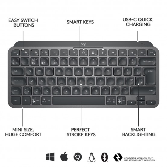 Tastatura Logitech MX Keys Mini Wireless Keyboard 920-010498