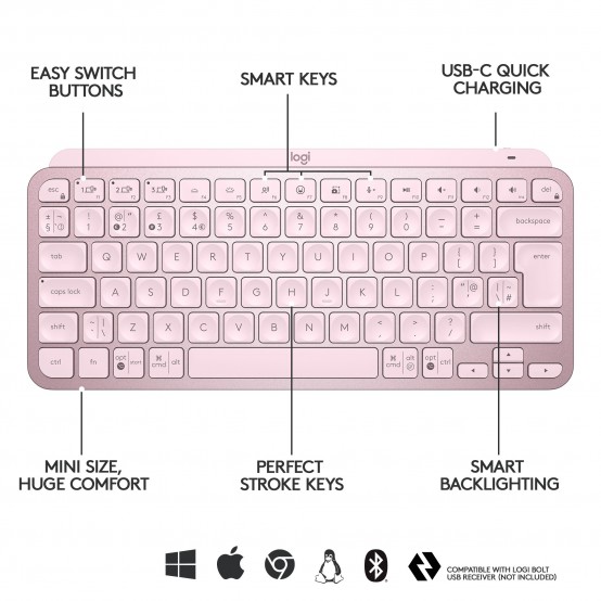 Tastatura Logitech MX Keys Mini Wireless Keyboard 920-010500
