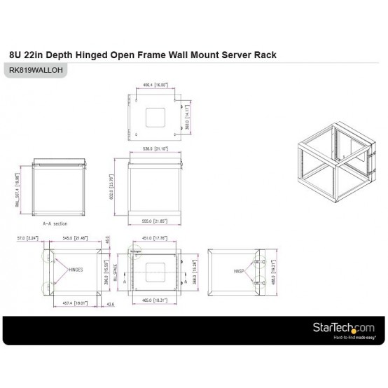 Cabinet StarTech.com  RK819WALLOH