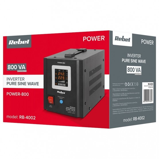 UPS Rebel centrale termice, sinus pur 800VA 500W 12V RB-4002