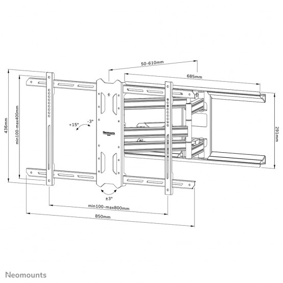 Suport Neomounts  WL40S-850BL18