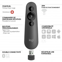 Presenter Logitech R500s Laser Pointer Presentation Remote 910-005843