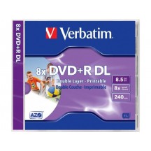 DVD Verbatim DVD+R DL Double Layer 8.5 GB 8x Inkjet Printable 43665