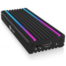 Rack RaidSonic ICY BOX Enclosure for 1x NVMe with USB 3.1 (Gen 2) Type-C® and Type-A interface and LED stripes IB-1824ML-C31