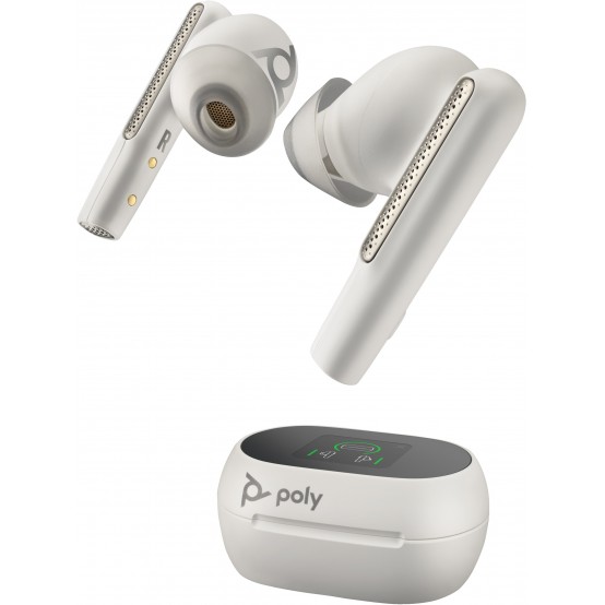 Casca HP Poly Voyager Free 60+ UC M White Sand Earbuds +BT700 USB-C Adapter +Touchscreen Charge Case 7Y8G8AA