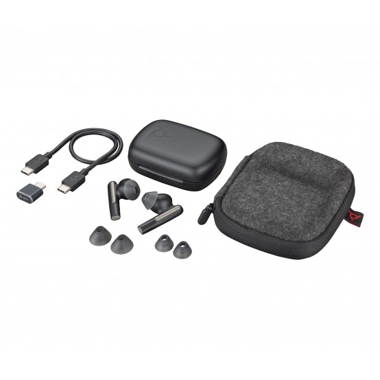 Casca HP Poly Voyager Free 60 UC Carbon Black Earbuds +BT700 USB-C Adapter +Basic Charge Case 7Y8H4AA