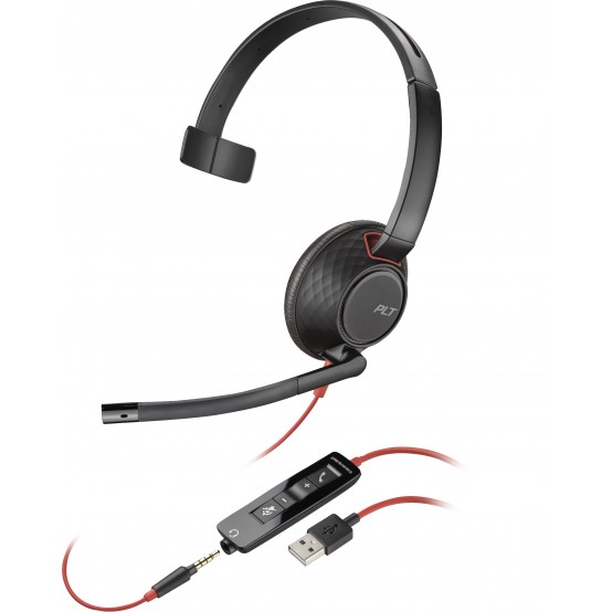Casca HP Poly Blackwire 5210 Monaural USB-A Headset (Bulk) 80R98A6