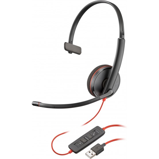 Casca HP Poly Blackwire 3210 Monaural USB-A Headset (Bulk) 80S01A6