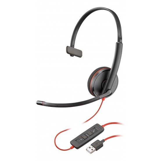 Casca HP Poly Blackwire 3210 Monaural USB-A Headset 80S01AA
