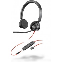 Casca HP Poly Blackwire 3325 Stereo Microsoft Teams Certified USB-C Headset +3.5mm Plug +USB-C/A Adapter 8X222AA