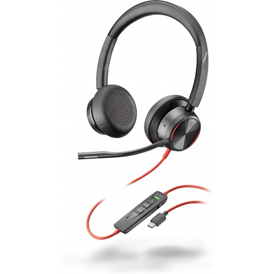 Casca HP Poly Blackwire 8225 Stereo USB-C Headset +USB-C/A Adapter 8X223AA