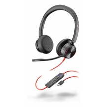 Casca HP Poly Blackwire 8225 Stereo Microsoft Teams Certified USB-C Headset +USB-C/A Adapter 8X225AA