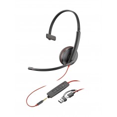 Casca HP Poly Blackwire 3215 Monaural USB-C Headset +3.5mm Plug +USB-C/A Adapter (Bulk) 8X227A6