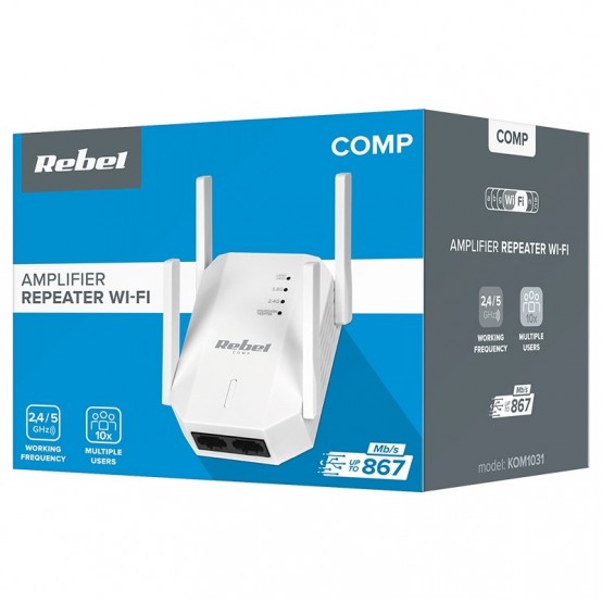 Access point Rebel RANGE EXTENDER REPEATER 2.4-5 GHZ REBEL KOM1031