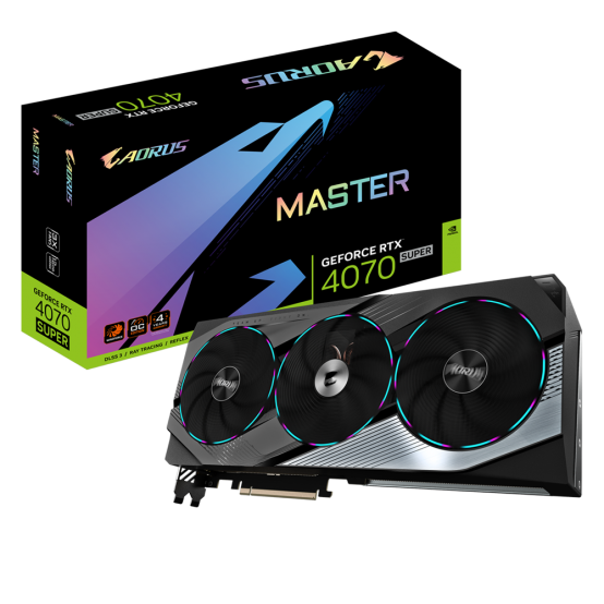 Placa video GigaByte AORUS GeForce RTX 4070 SUPER MASTER 12G GV-N407SAORUS M-12GD