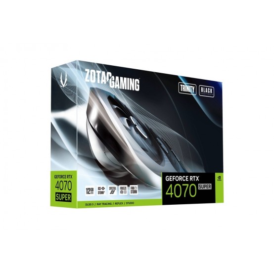 Placa video Zotac GeForce RTX 4070 SUPER Trinity Black Edition 12GB GDDR6X ZT-D40720D-10P