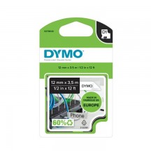 Hartie Dymo S0718040 16957 D1 Flexible Nylon Tape 12mm x 3,5m Black on White DY16957