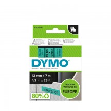 Hartie Dymo S0720590  D1 45019 Tape 12mm x 7m Black on Green DY45019