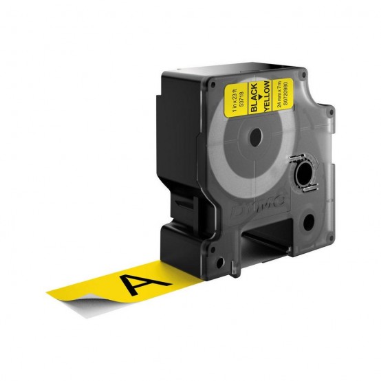 Hartie Dymo S0720980 D1 53718 Tape 24mm x 7m Black on Yellow DY53718