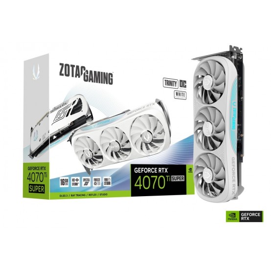 Placa video Zotac GeForce RTX 4070 Ti SUPER Trinity OC White Edition 16GB GDDR6X ZT-D40730Q-10P