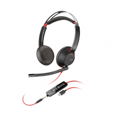 Casca HP Poly Blackwire 5220 Stereo USB-C Headset +3.5mm Plug +USB-C/A Adapter 8X231AA