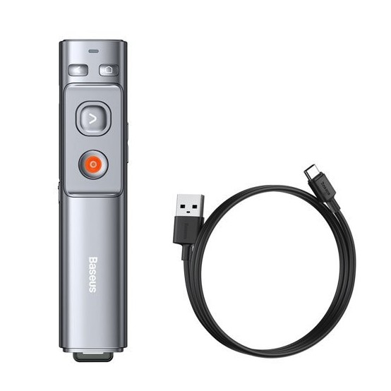 Presenter Baseus Orange Dot Wireless Presenter (Red Laser) (Charging) Grey WKCD000013