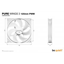 Ventilator be quiet! Pure Wings 3 White 120MM PWM BL110
