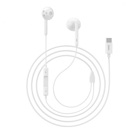 Casca Hoco Wired Earphones Acoustic - Type-C with Microphone, 1.2m - White L10