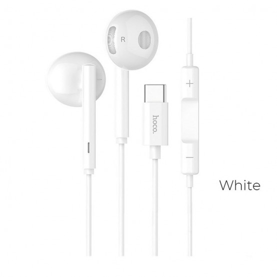 Casca Hoco Wired Earphones Acoustic - Type-C with Microphone, 1.2m - White L10