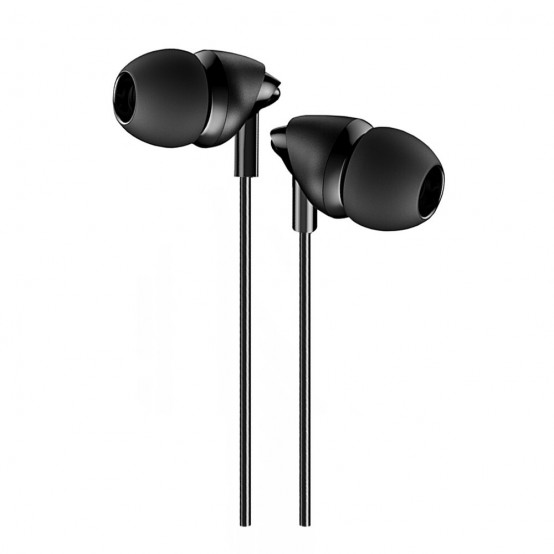 Casca USAMS Wired Earphones Plastic EP-39 - In-ear, Jack 3.5mm, Microphone, 1.2m - Black US-SJ387