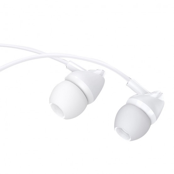 Casca USAMS Wired Earphones Plastic EP-39 - In-ear, Jack 3.5mm, Microphone, 1.2m - White US-SJ387