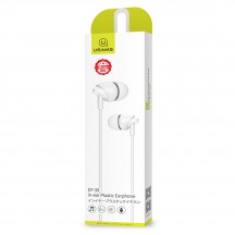 Casca USAMS Wired Earphones Plastic EP-39 - In-ear, Jack 3.5mm, Microphone, 1.2m - White US-SJ387