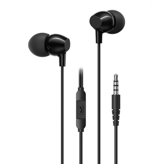 Casca USAMS Wired Earphones EP-47 - Jack 3.5mm with Microphone, 1.2m - Black US-SJ594