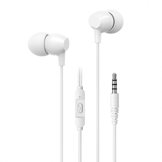 Casca USAMS Wired Earphones EP-47 - Jack 3.5mm with Microphone, 1.2m - White US-SJ594