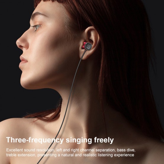 Casca USAMS Wired Earphones EP-46 Mini - Jack 3.5mm with Microphone, 1.2m - Red HSEP4602