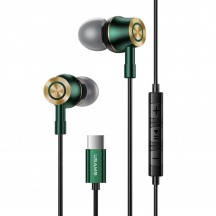 Casca USAMS Wired Earphones EP-43 - In-ear, Type-C, Microphone, 1.2m - Dark Green HSEP4302
