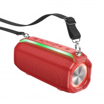 Boxe Hoco Wireless Speaker Rick Sports  - with Shoulder Strap, Bluetooth 5.3, TF, USB, AUX, FM, RGB Lights, 10W - Red HC23