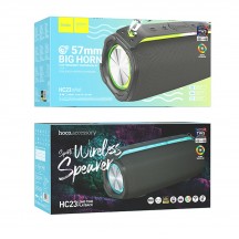 Boxe Hoco Wireless Speaker Rick Sports  - with Shoulder Strap, Bluetooth 5.3, TF, USB, AUX, FM, RGB Lights, 10W - Gray HC23