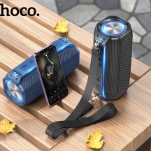 Boxe Hoco Wireless Speaker Rick Sports  - with Shoulder Strap, Bluetooth 5.3, TF, USB, AUX, FM, RGB Lights, 10W - Black HC23