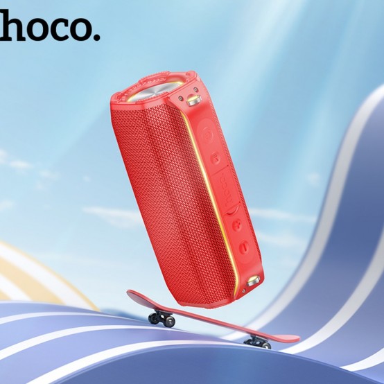 Boxe Hoco Wireless Speaker Rick Sports  - with Shoulder Strap, Bluetooth 5.3, TF, USB, AUX, FM, RGB Lights, 10W - Black HC23