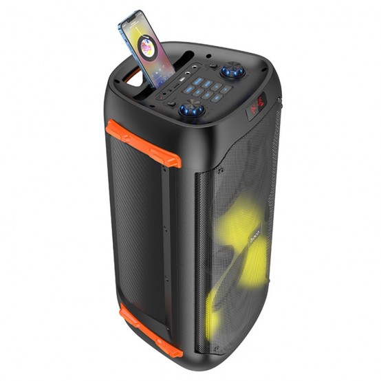 Boxe Hoco Wireless Speaker Manhattan  - BT V5.1, TF Card, USB, AUX, FM, 40W, 3600mAh, with Mic and RGB Lights - Black BS53