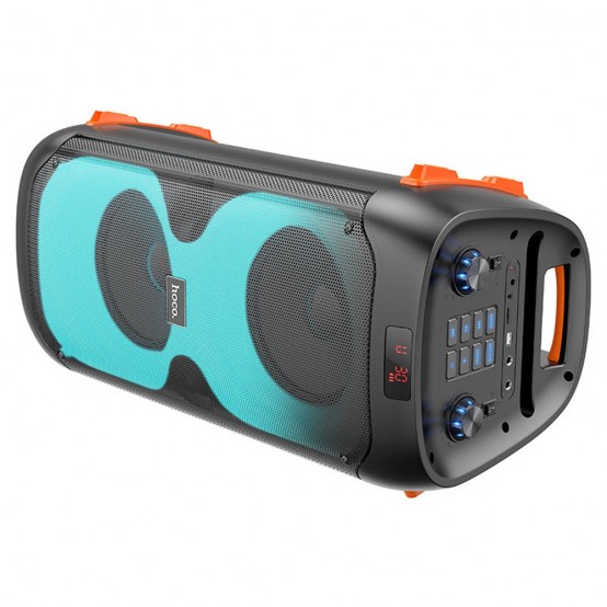 Boxe Hoco Wireless Speaker Manhattan  - BT V5.1, TF Card, USB, AUX, FM, 40W, 3600mAh, with Mic and RGB Lights - Black BS53