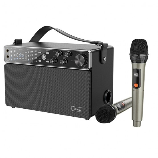 Boxe Hoco Wireless Speaker Chanter  - Bluetooth 5.0, TF Card, U Disk, AUX, with Double Mic, 120W, 4000mAh - Black BS50