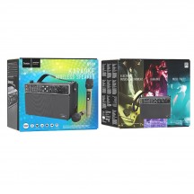 Boxe Hoco Wireless Speaker Chanter  - Bluetooth 5.0, TF Card, U Disk, AUX, with Double Mic, 120W, 4000mAh - Black BS50