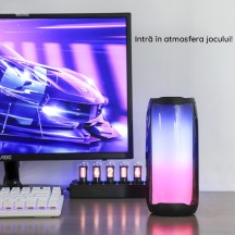 Boxe Hoco Wireless Speaker Pulsating  - with LED Light, Bluetooth 5.0, 10W - Blue HC8