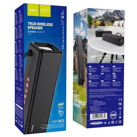 Boxe Hoco Wireless Speaker Bounce  - TWS, Bluetooth 5.0, 10W - Black HC3