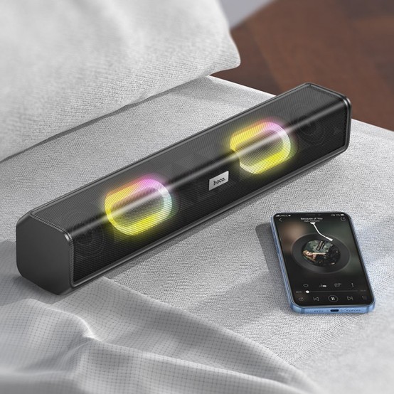 Boxe Hoco Wireless Speaker Dazzling Sound  - RGB Lights, Bluetooth 5.1, 10W - Black BS49