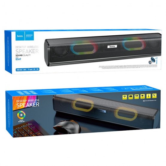 Boxe Hoco Wireless Speaker Dazzling Sound  - RGB Lights, Bluetooth 5.1, 10W - Black BS49