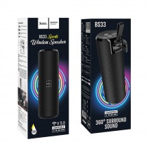 Boxe Hoco Wireless Speaker Voice Sports  - Waterproof, BT, FM, TF, USB, AUX Compatible - Black BS33