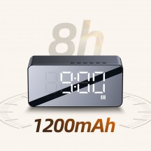 Boxe USAMS Alarm Clock with Wireless Speaker  - Multi-Functional, Bluetooth 5.0 - Black US-YX007